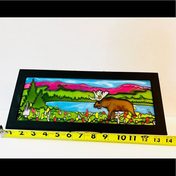 Art Studio Company Framed Glass Moose by The Lake - Picture 6 of 9